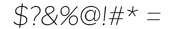 Amica Ultra Light Italic Font OTHER CHARS
