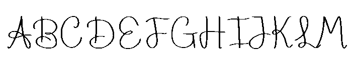 Aname Handwriting Regular Font UPPERCASE