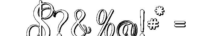 Andalusia Calligraphy Extrude R Font OTHER CHARS