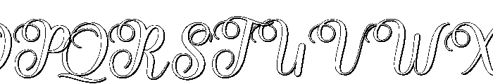 Andalusia Calligraphy Extrude R Font UPPERCASE