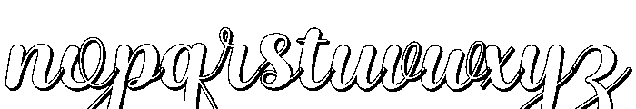 Andalusia Calligraphy Extrude R Font LOWERCASE