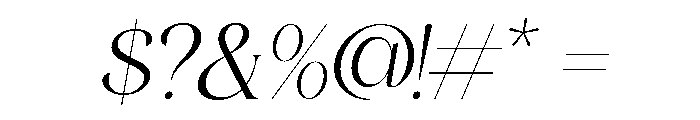 Aniekyal Italic Font OTHER CHARS