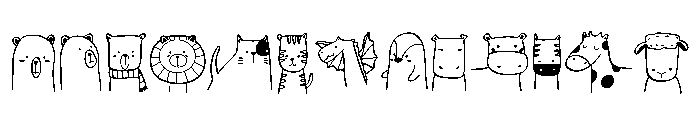 Animal Doodle Set FONT