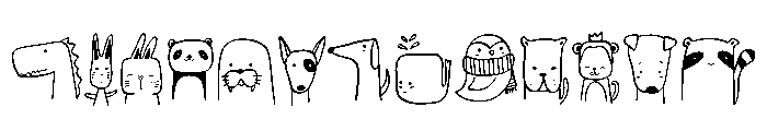 Animal Doodle Set Font LOWERCASE