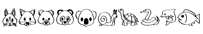 Animal Sticker Emoji Set Font OTHER CHARS