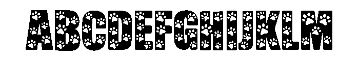 Animal footprints drawing Font UPPERCASE