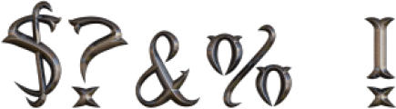Ancient Metal Regular otf (400) Font OTHER CHARS