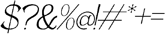 Andance Light Italic otf (300) Font OTHER CHARS