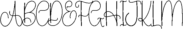 Angelina Regular otf (400) Font UPPERCASE