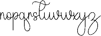 Angelina Regular otf (400) Font LOWERCASE