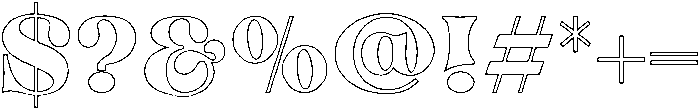Antigua Outline otf (400) Font OTHER CHARS