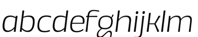 Annuario Wide Light Italic Font LOWERCASE