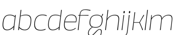 Annuario Wide Thin Italic Font LOWERCASE