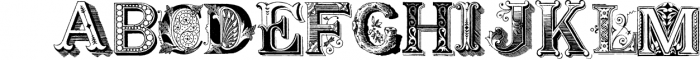 Antique Ornaments Alphabet Font Font UPPERCASE