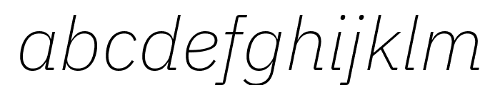 Aneliza ExtraLight Italic Font LOWERCASE