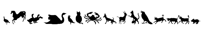 Animal Silhouettes Three Font LOWERCASE