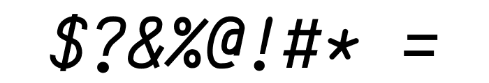 Anka/Coder Condensed Italic Font OTHER CHARS