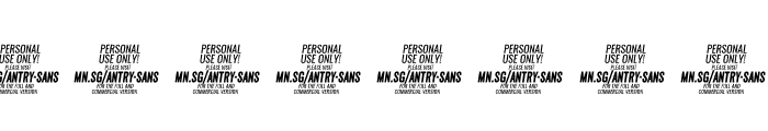 Antry Sans PERSONAL USE ONLY Italic Font OTHER CHARS