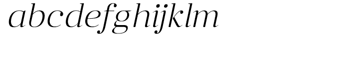 Anglecia Pro Display ExtraLight Italic Font LOWERCASE