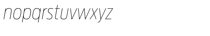 Antenna Condensed Thin Italic Font LOWERCASE