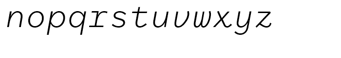 Antikor Mono Light Italic Font LOWERCASE