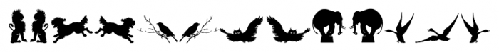 Animal Silhouettes Two Font LOWERCASE