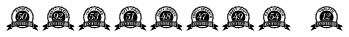 Anniversary Seals Regular Font OTHER CHARS