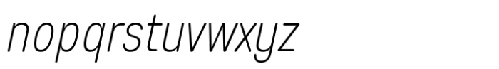 Anantason Mon Extra Condensed Extra Light Italic Font LOWERCASE
