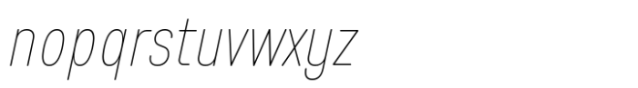 Anantason Mon Ultra Condensed Thin Italic Font LOWERCASE