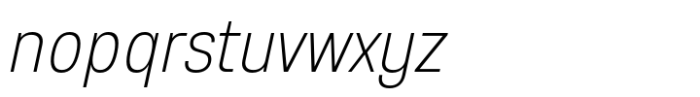 Anantason Reno Condensed Extra Light Italic Font LOWERCASE