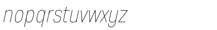 Anantason Reno Extra Condensed Thin Italic Font LOWERCASE