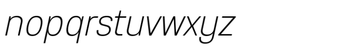 Anantason Reno Semi Condensed Extra Light Italic Font LOWERCASE