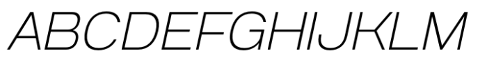 Anantason Reno Semi Expanded Extra Light Italic Font UPPERCASE