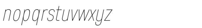 Anantason Reno Ultra Condensed Thin Italic Font LOWERCASE