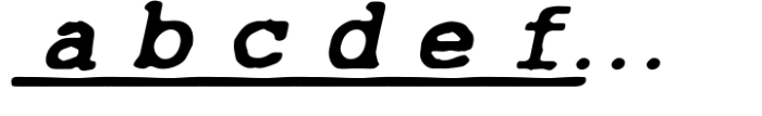 Andrew Typewriter Underline Italic Font LOWERCASE