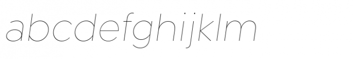 Andrial Hairline Oblique Font LOWERCASE