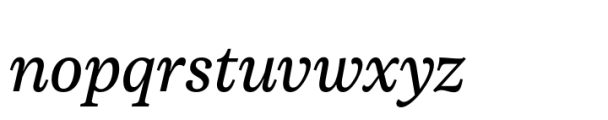 Aneto Text Regular Italic Font LOWERCASE