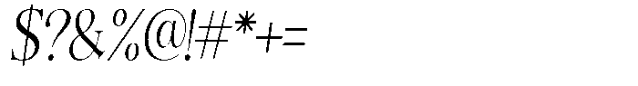 Angelons Condensed Italic Font OTHER CHARS