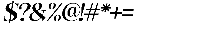 Angelons Extra Bold Semi Expanded Italic Font OTHER CHARS