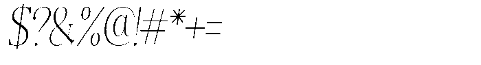 Angelons Extra Light Condensed Italic Font OTHER CHARS