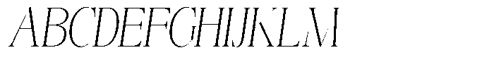 Angelons Extra Light Condensed Italic Font UPPERCASE