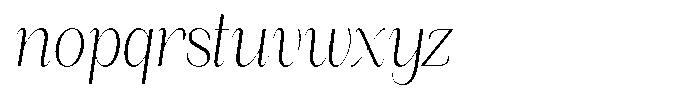 Angelons Extra Light Condensed Italic Font LOWERCASE