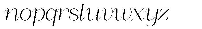 Angelons Extra Light Expanded Italic Font LOWERCASE