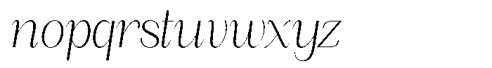 Angelons Extra Light Sem Condensed Italic Font LOWERCASE