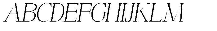 Angelons Extra Light Semi Expanded Italic Font UPPERCASE