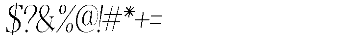 Angelons Light Condensed Italic Font OTHER CHARS
