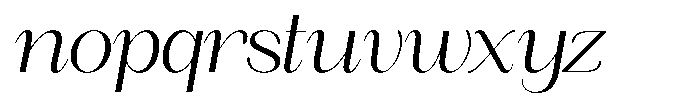 Angelons Light Expanded Italic Font LOWERCASE