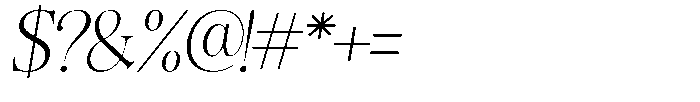 Angelons Light Semi Expanded Italic Font OTHER CHARS