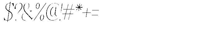 Angelons Thin Condensed Italic Font OTHER CHARS