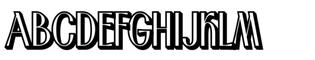 Ansela Extrude Right Font UPPERCASE